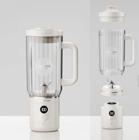 Clear Fluted Tumbler Split Portable Blender