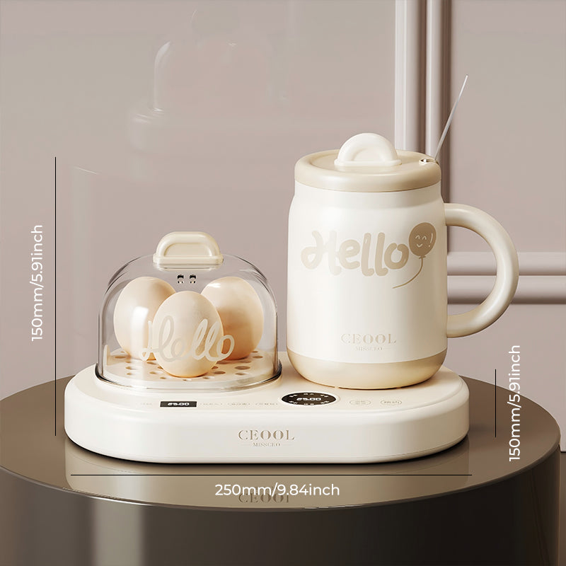 Smart Breakfast Machine - Dual-Zone Electric Steamer & Kettle Station