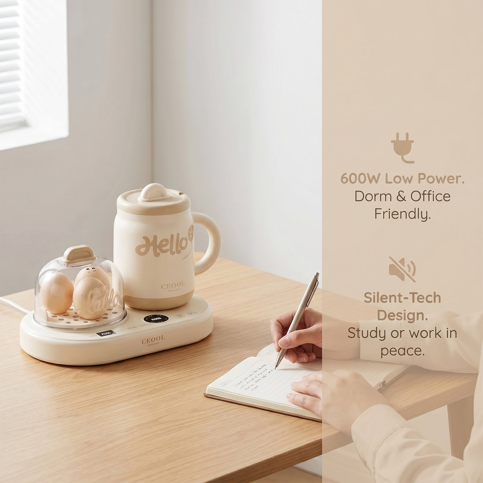 Smart Breakfast Machine - Dual-Zone Electric Steamer & Kettle Station