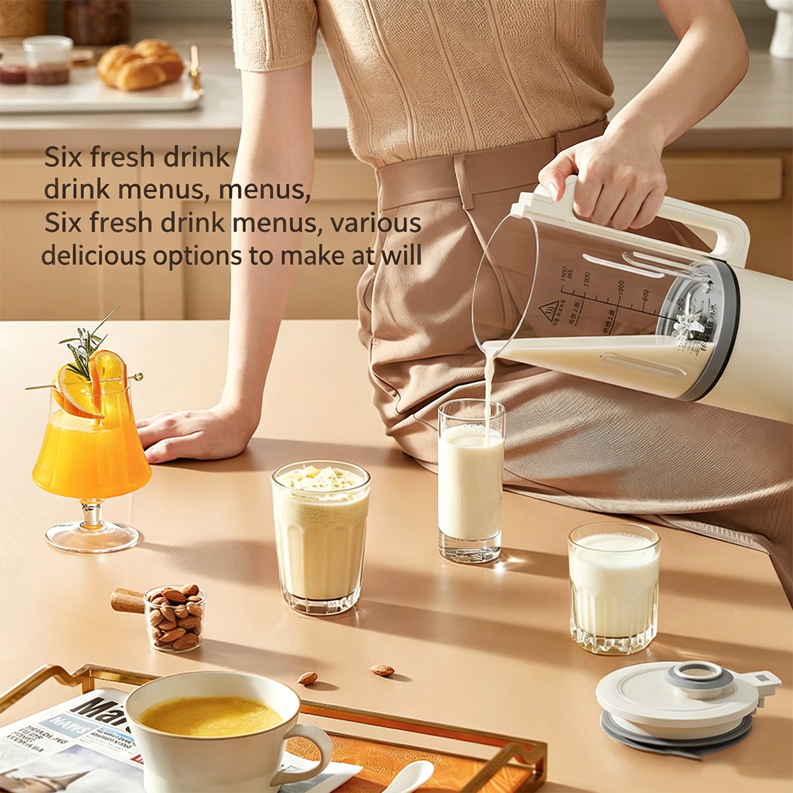 1.5L Quiet Soy Milk Maker with Soundproof Cover – ODI-PBJ51