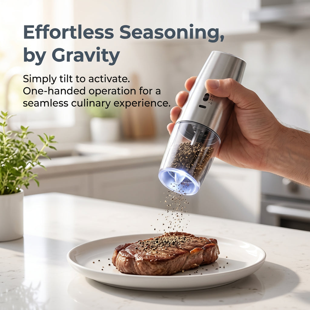 Rechargeable Electric Pepper Grinder with Adjustable Ceramic Core