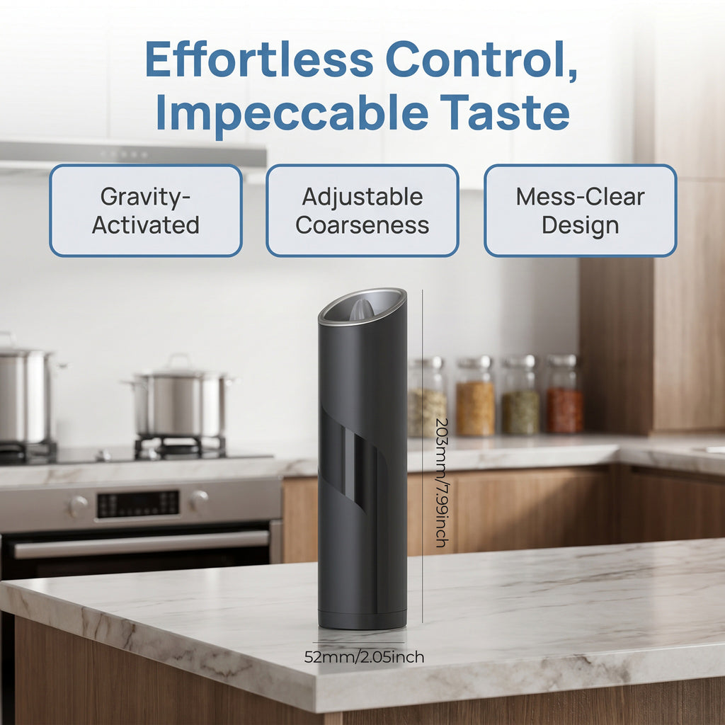 KYMQ-4 Automatic Electric Pepper Grinder with LED Light – 85ml Gravity Sensor Pepper Mill