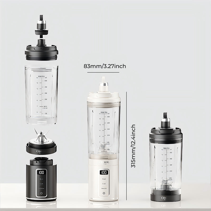 Clear Fluted Detachable Split Portable Blender