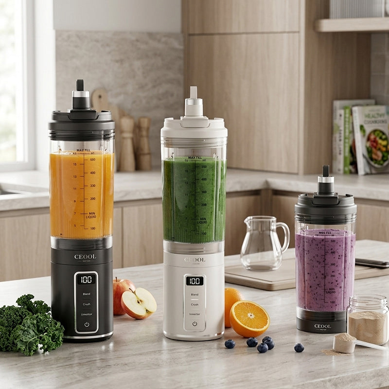 Clear Fluted Detachable Split Portable Blender