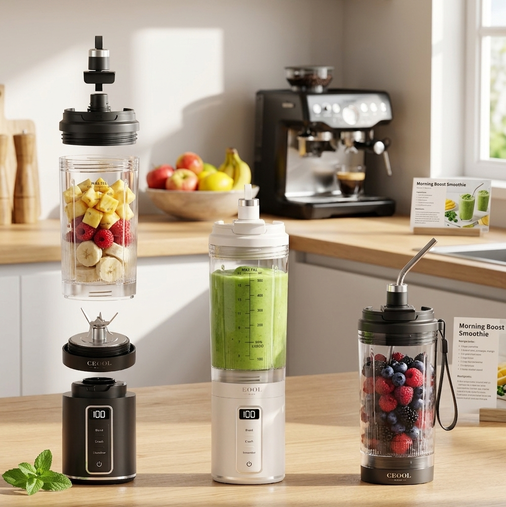 Clear Fluted Detachable Split Portable Blender