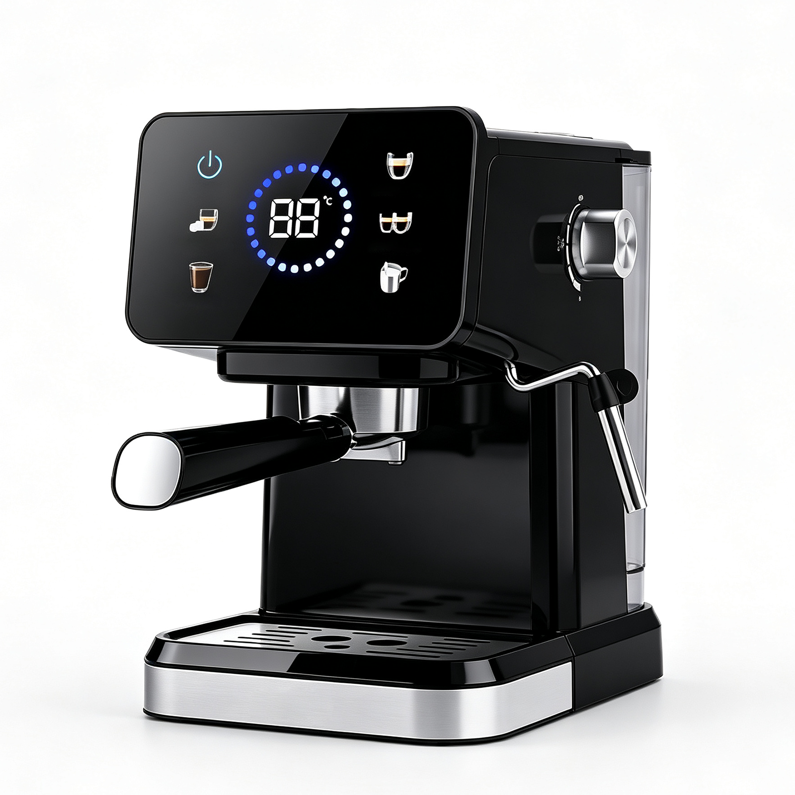 20-Bar Touchscreen Espresso Coffee Machine with Steam Wand