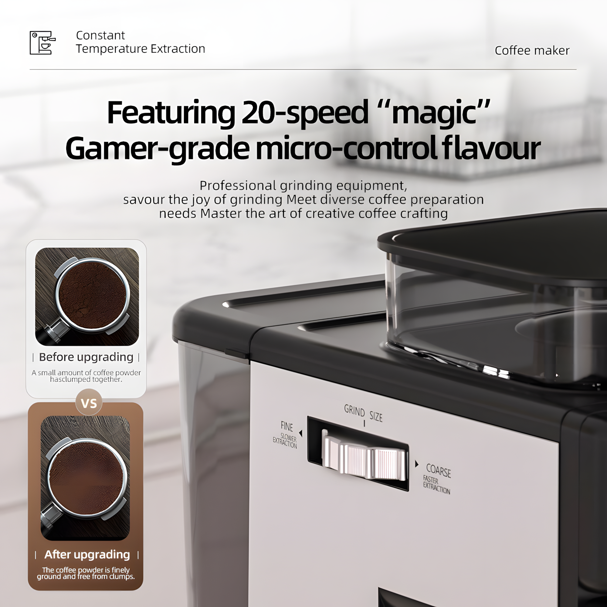 Professional Espresso Machine with Grinder and Automatic Milk Tank