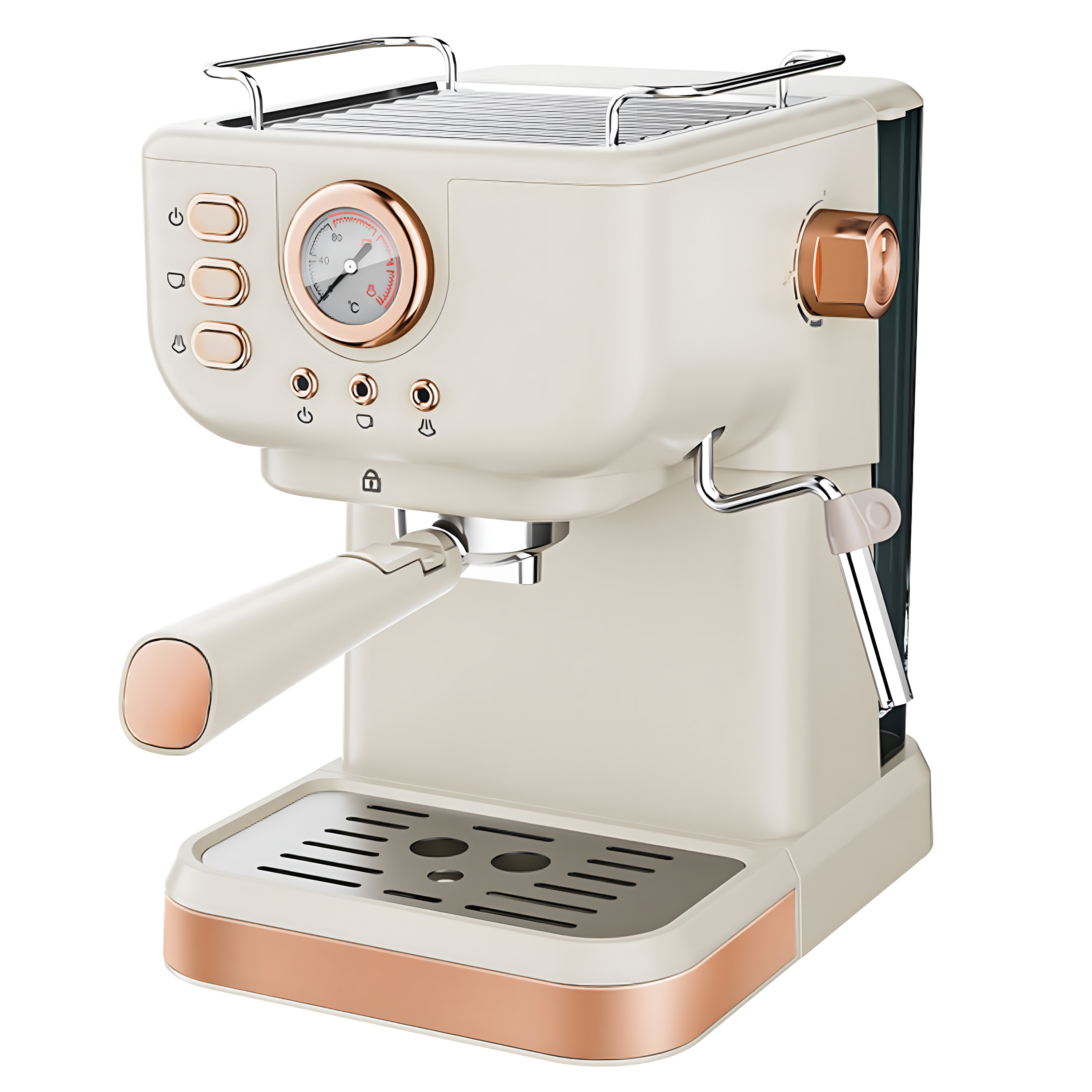 Retro 20-Bar Espresso Machine with Pressure Gauge and NTC Control