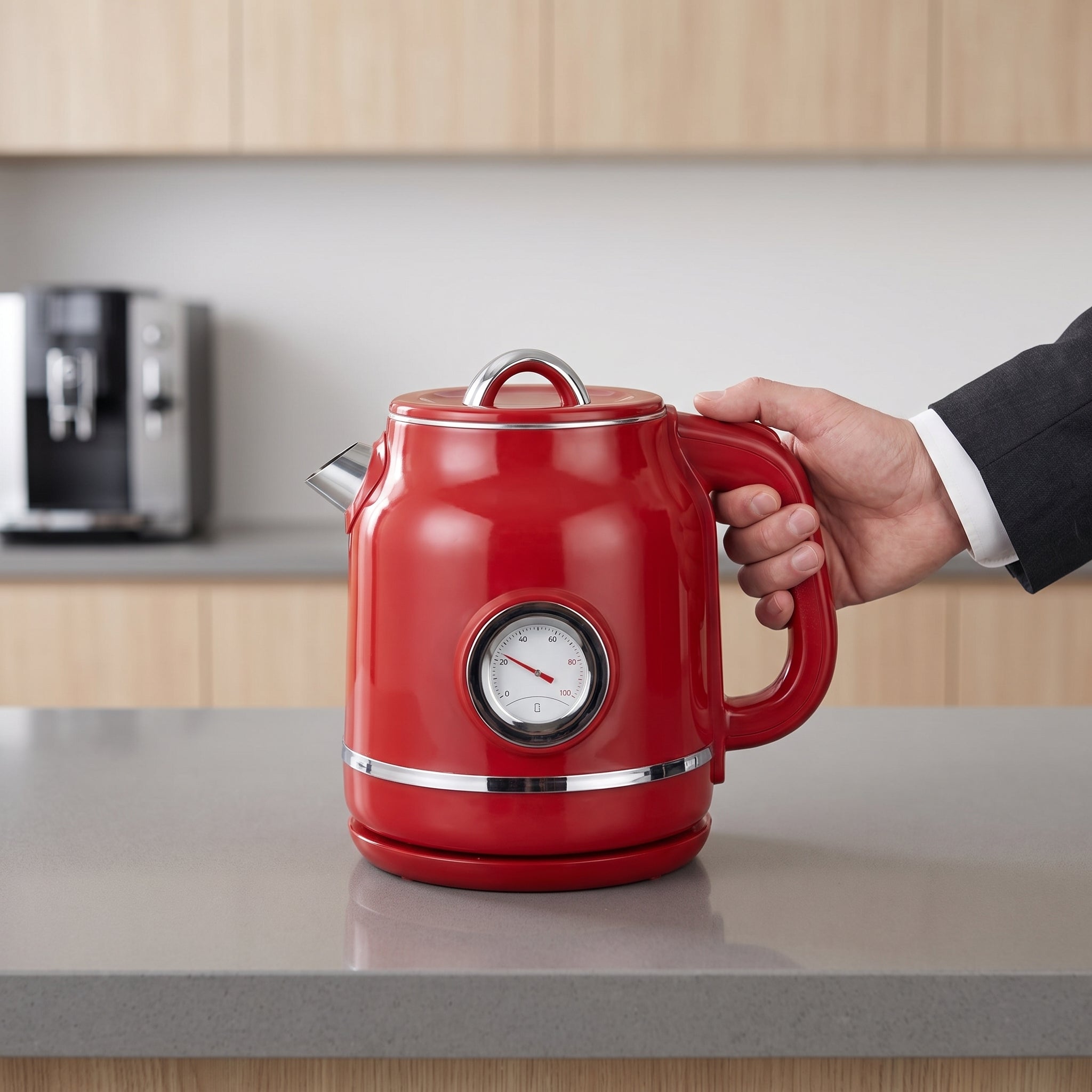 1.5L Retro Double-Wall Electric Kettle with Temperature Gauge – ORF-C13
