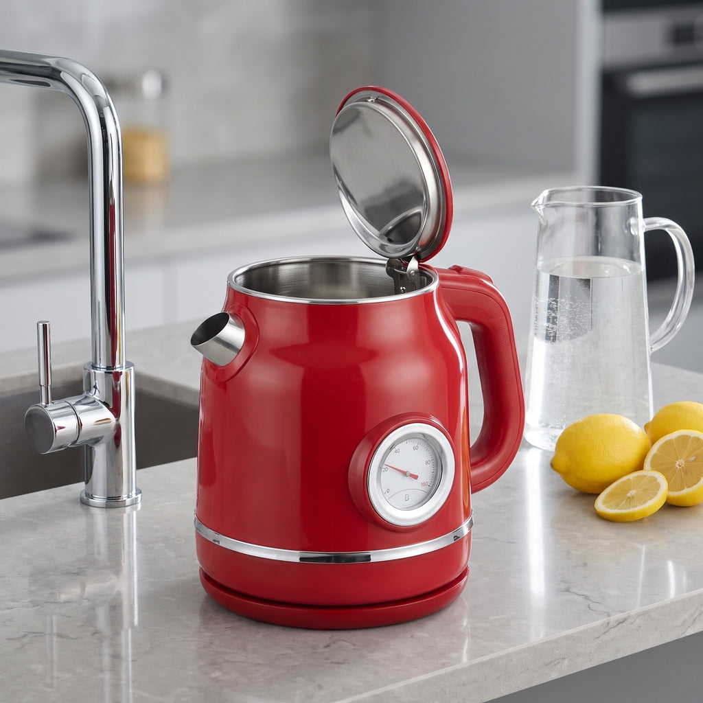 1.5L Retro Double-Wall Electric Kettle with Temperature Gauge – ORF-C13