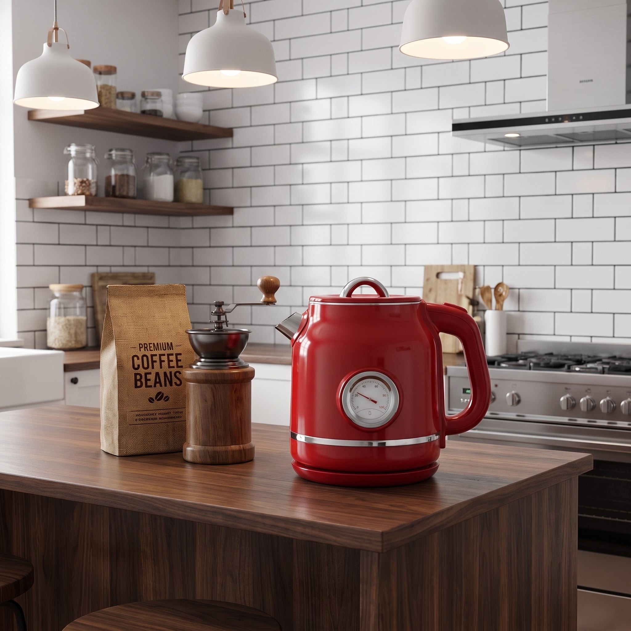 1.5L Retro Double-Wall Electric Kettle with Temperature Gauge – ORF-C13