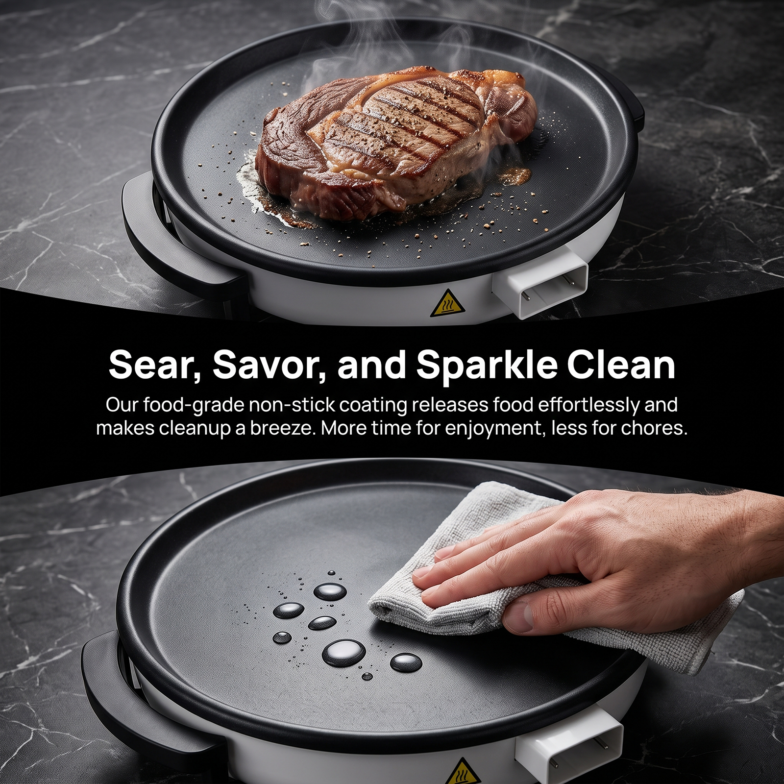 Electric Griddle with Large Non-Stick Plate