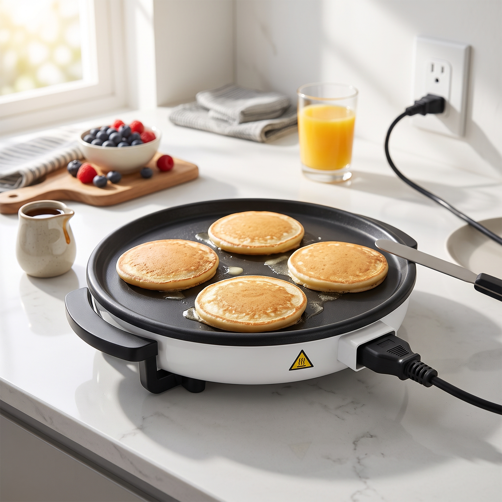 Electric Griddle with Large Non-Stick Plate