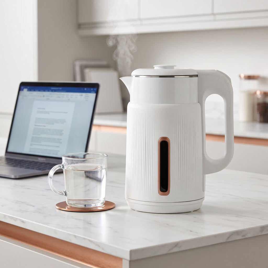 1.8L Double-Wall Electric Kettle with Water-Level Window