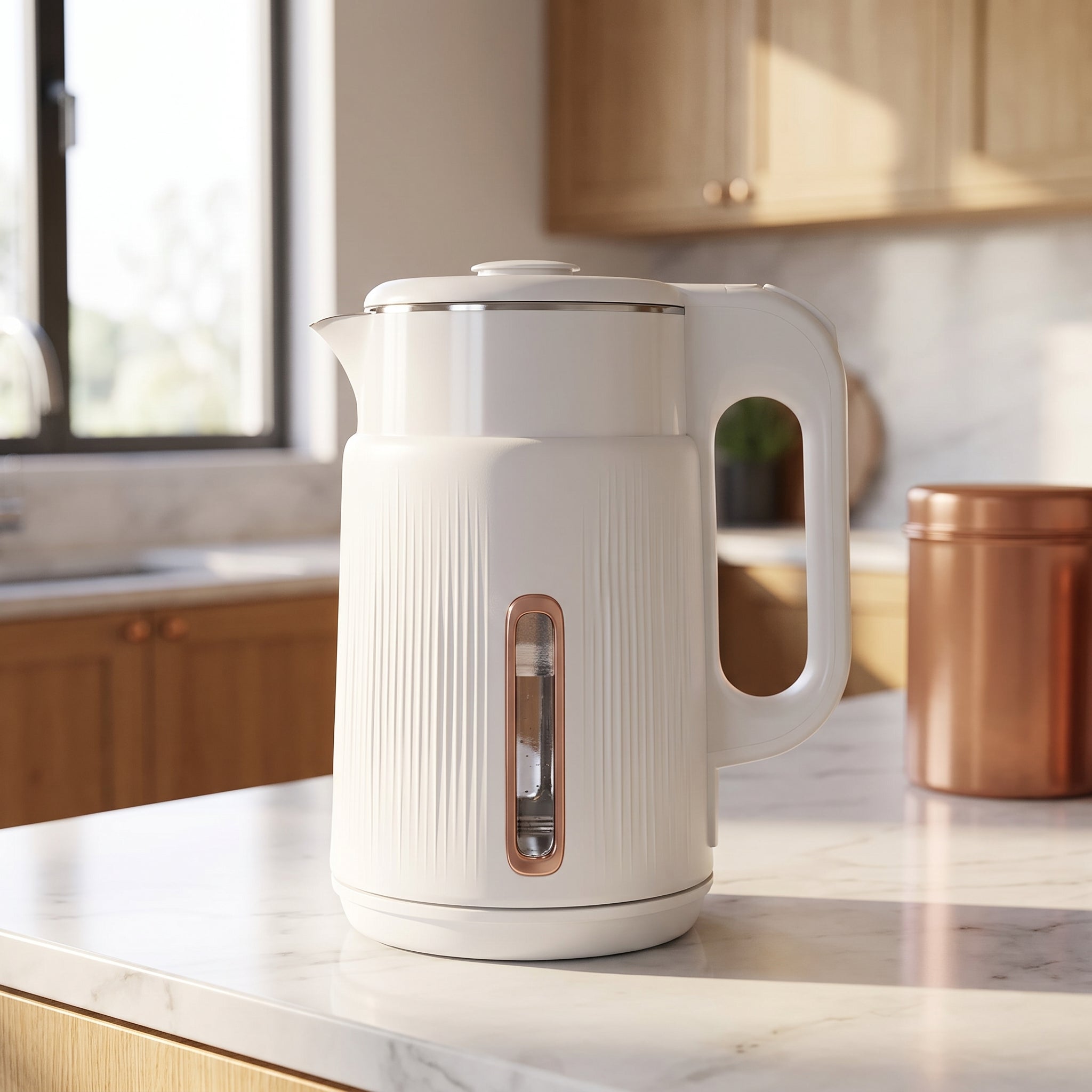 1.8L Double-Wall Electric Kettle with Water-Level Window