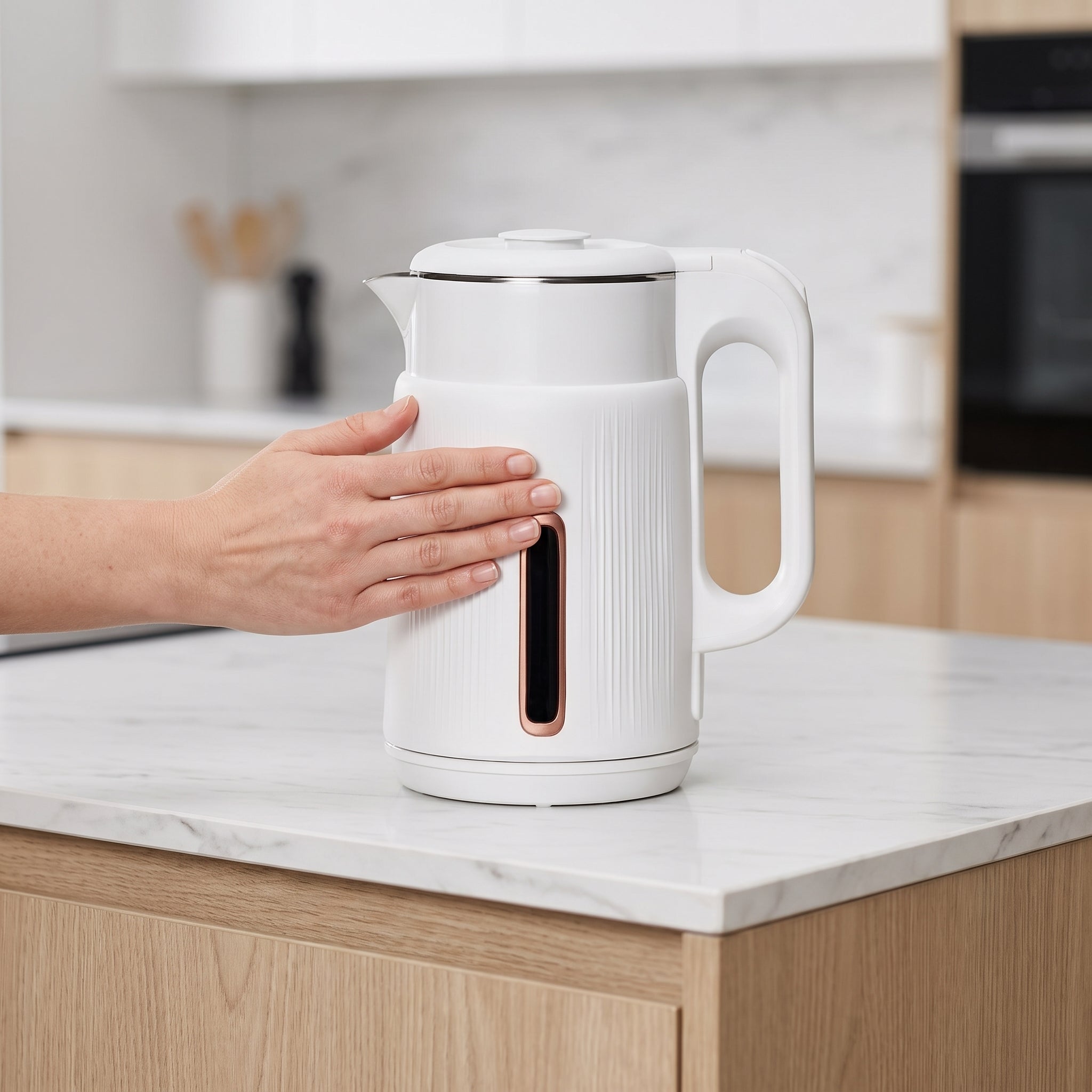 1.8L Double-Wall Electric Kettle with Water-Level Window
