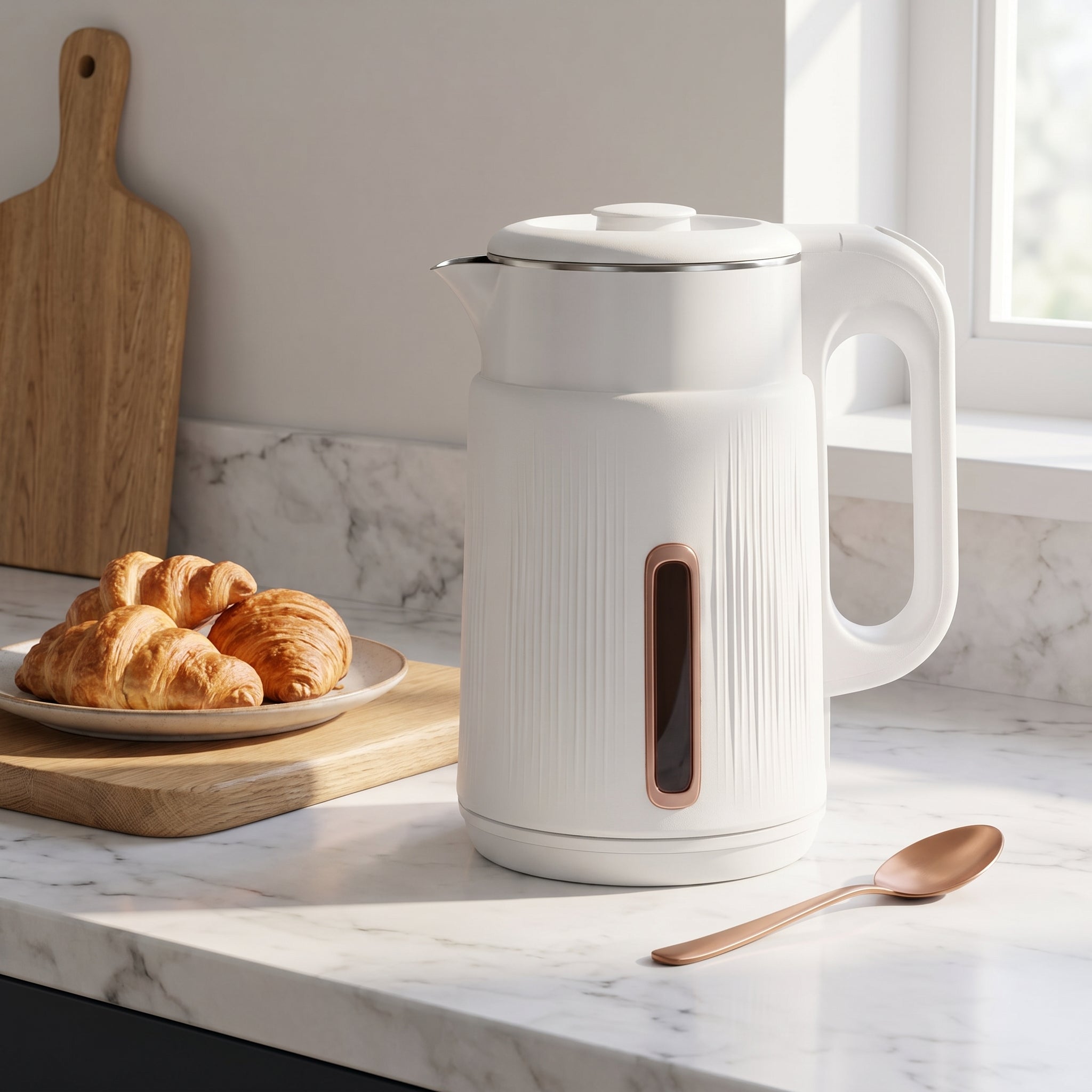 1.8L Double-Wall Electric Kettle with Water-Level Window