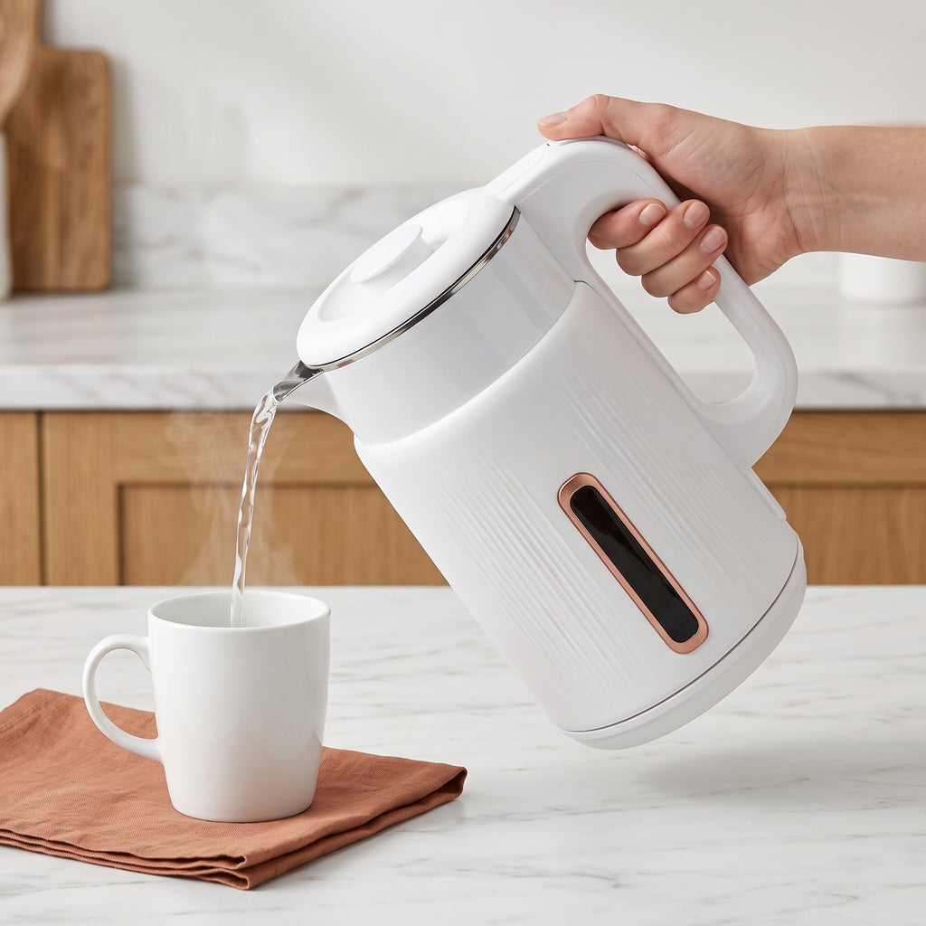 1.8L Double-Wall Electric Kettle with Water-Level Window