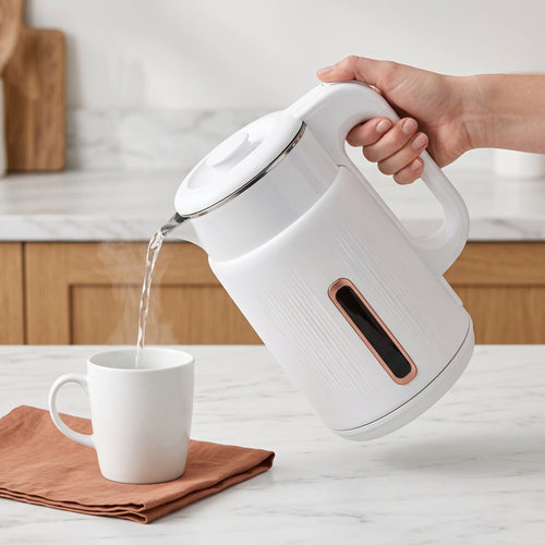 1.8L Double-Wall Electric Kettle with Water-Level Window