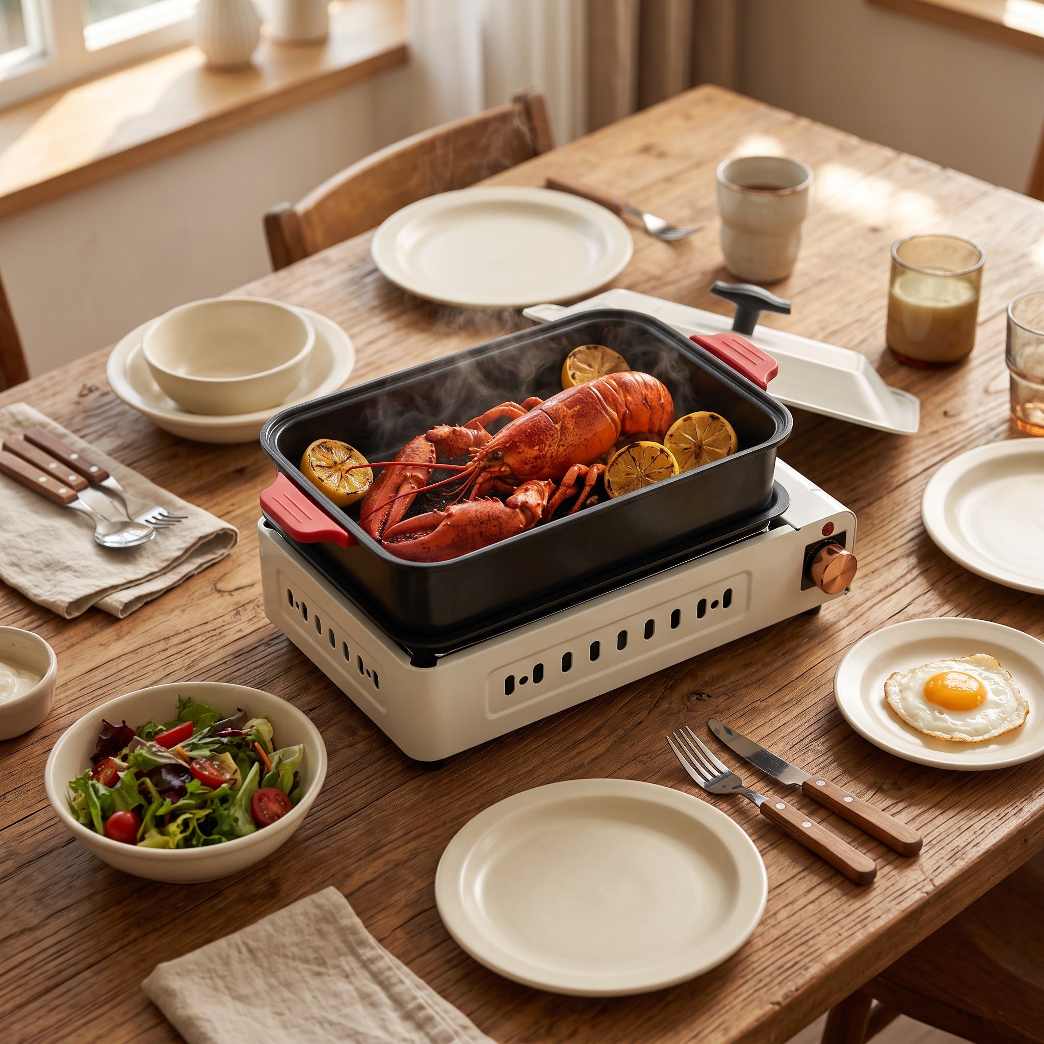 F-018A-1 1500W 3.5L electric grill pan 2