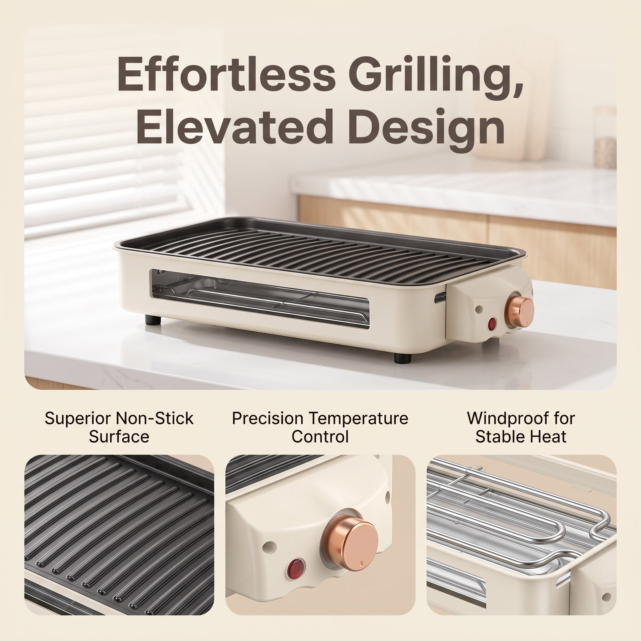 F-018B 1350W rectangular electric grill 3