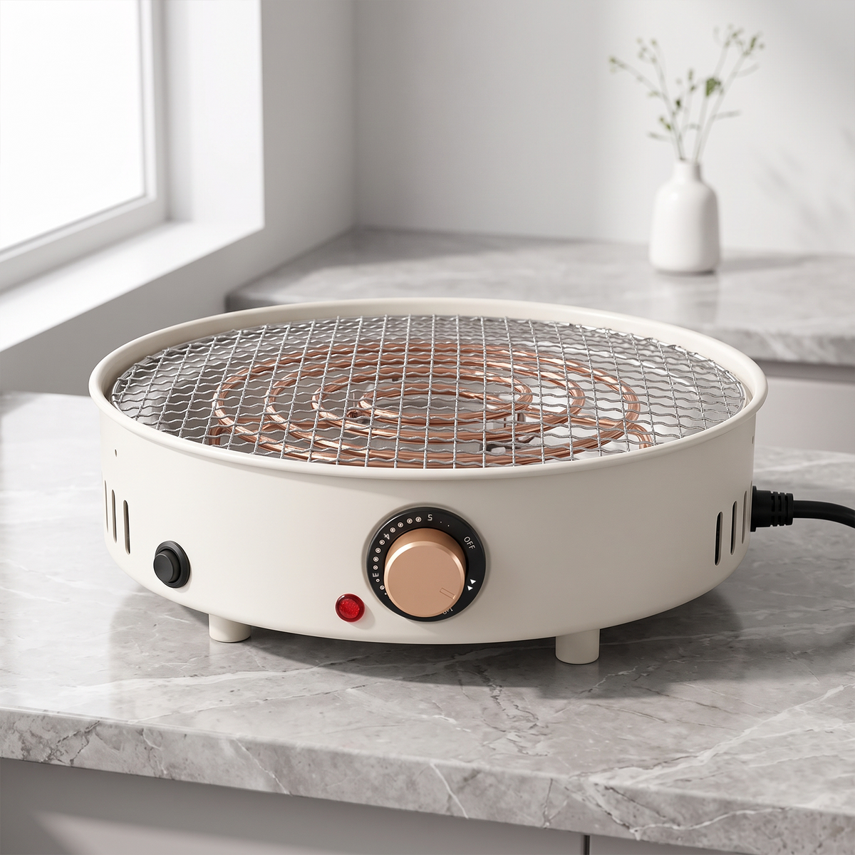F-018C 1400W round electric barbecue grill 4