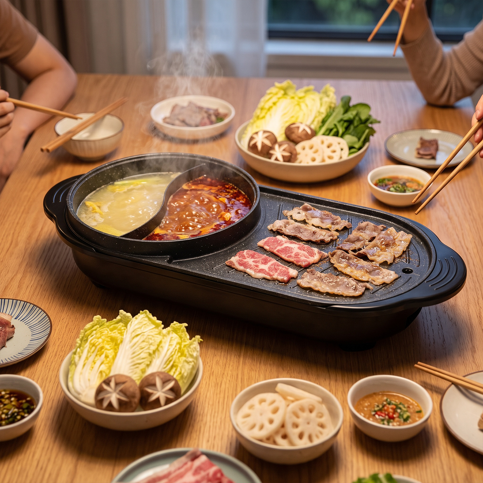 F-028 series tabletop grill and hot pot configuration