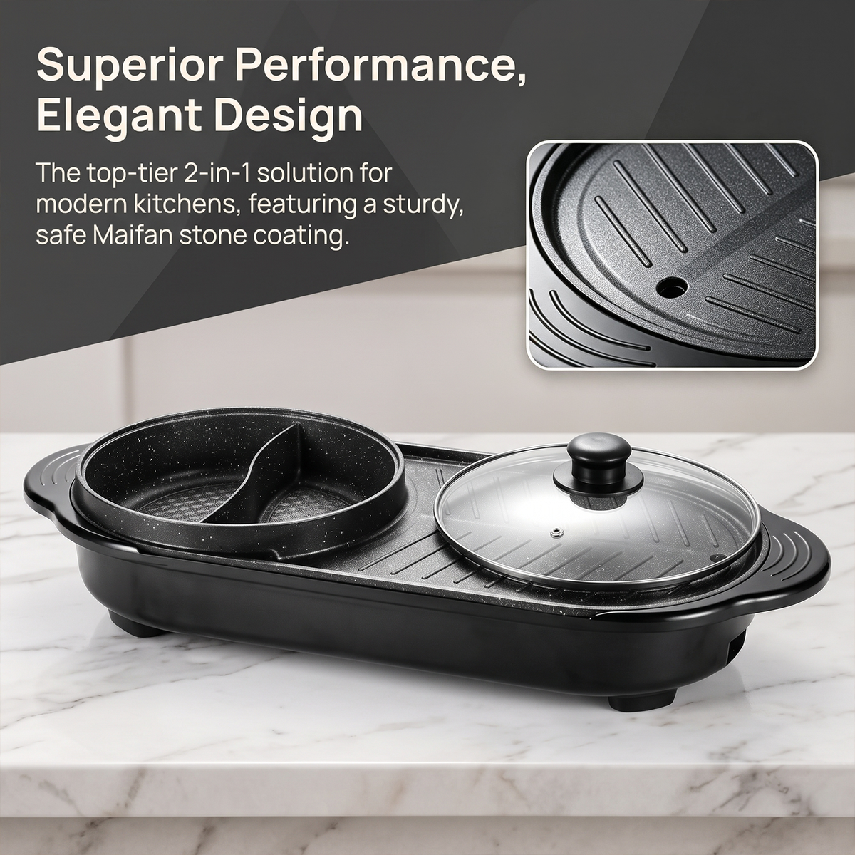 F-028 series non-stick grill plate detail