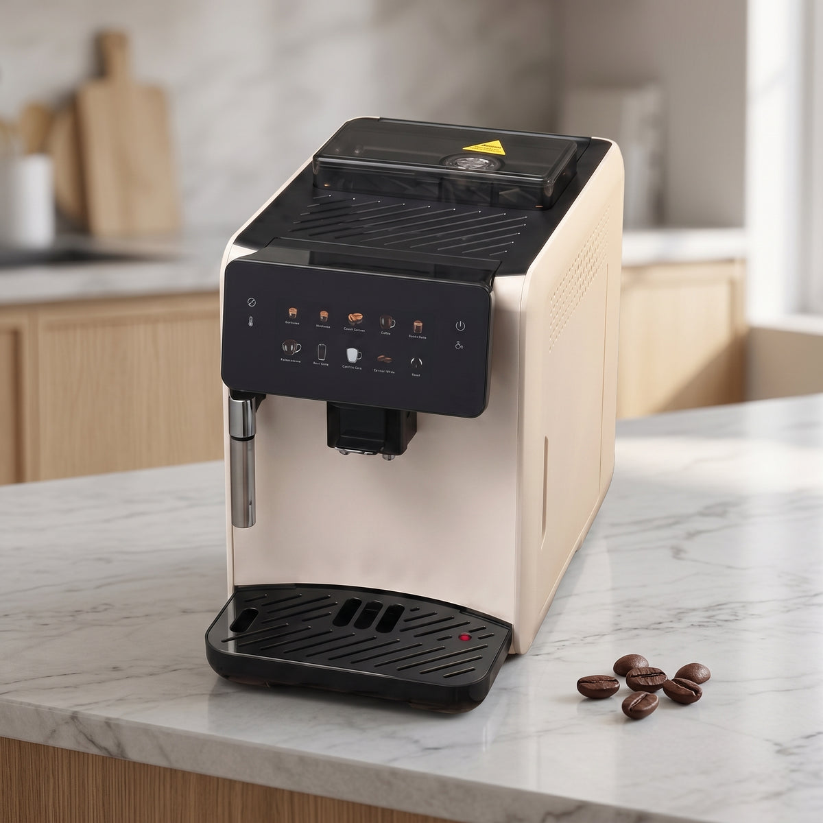 Fully Automatic Espresso Machine with Built-in Grinder and Steam Wand Milk Frothing System