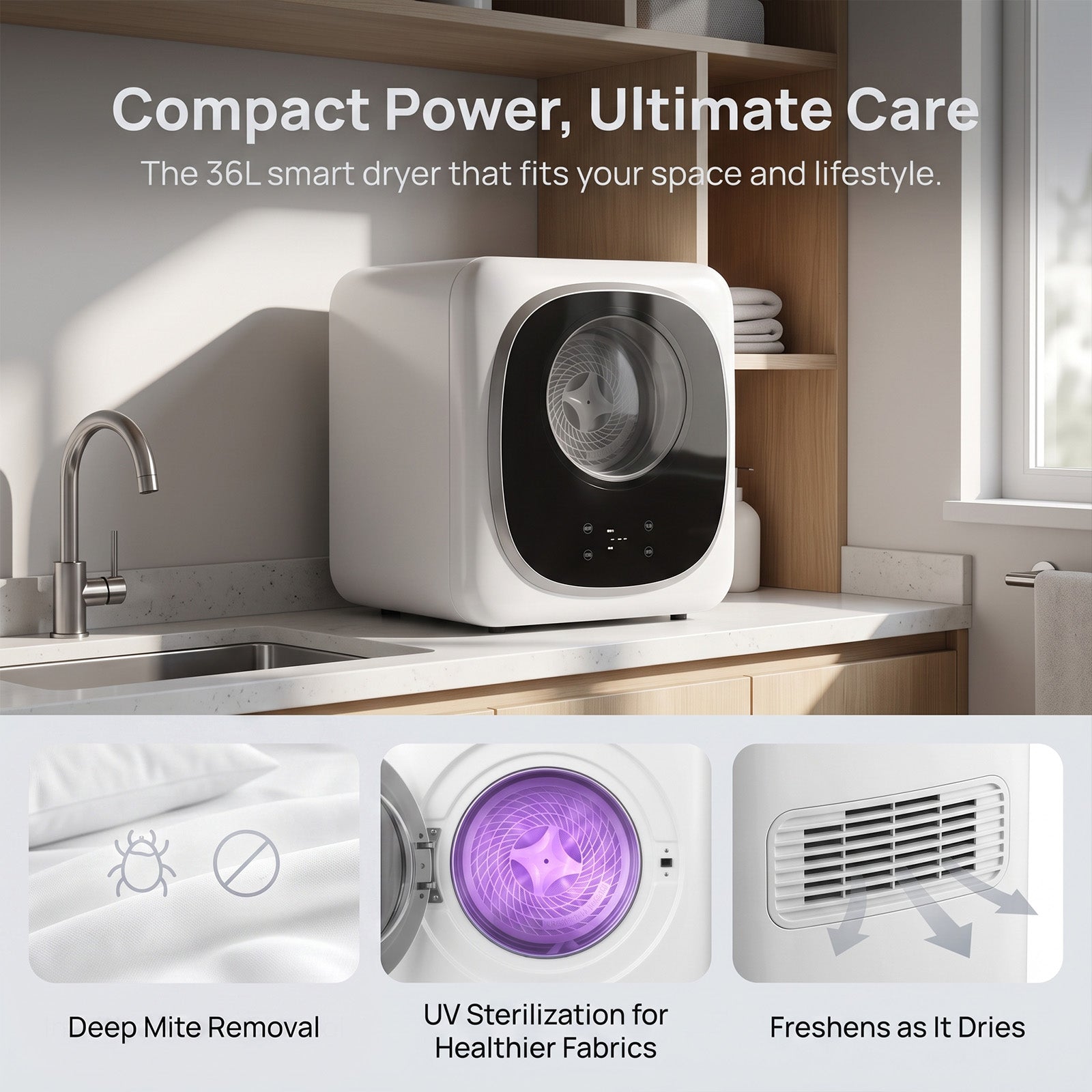 GDZ40-288G compact clothes dryer power features