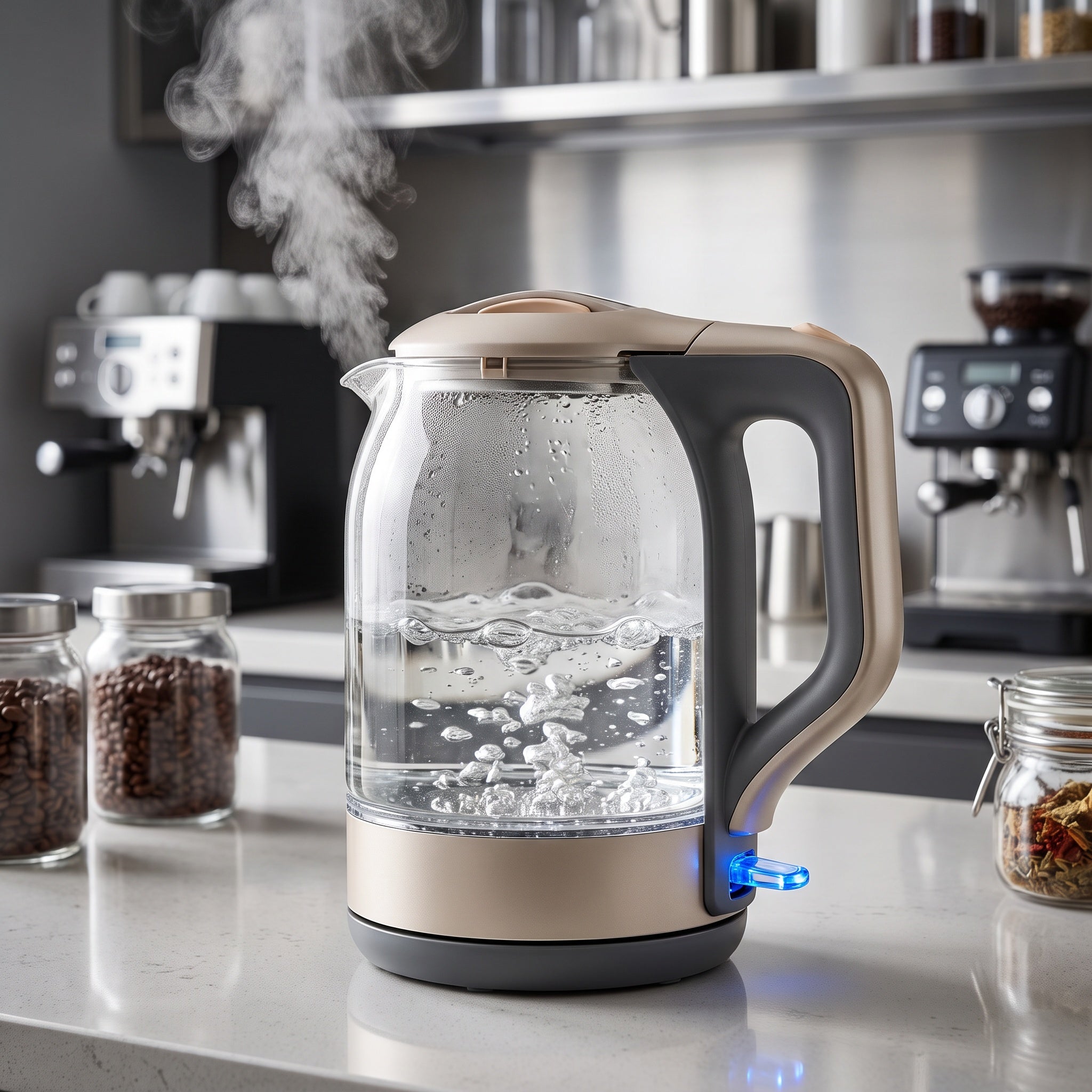 1500W Glass Water Kettle with Water-Level Scale and Auto Shut-Off