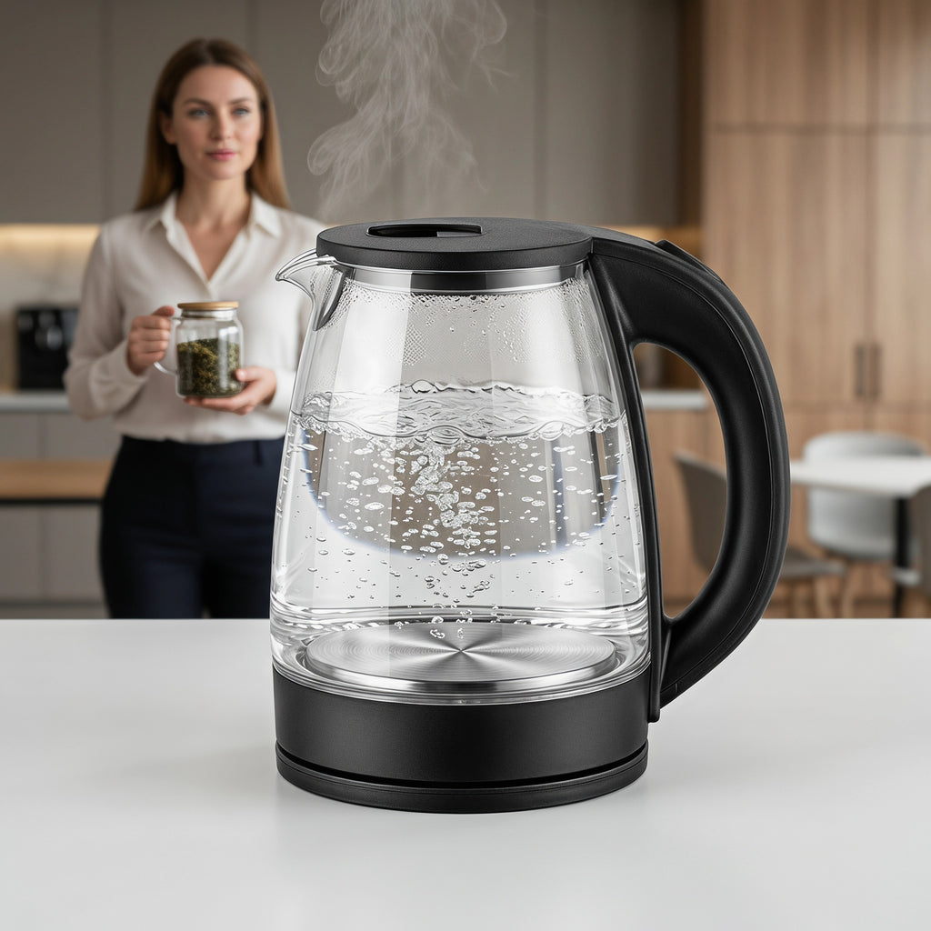 1.8L Modern Glass Electric Kettle with Hidden Indicator Light – ORF-G04