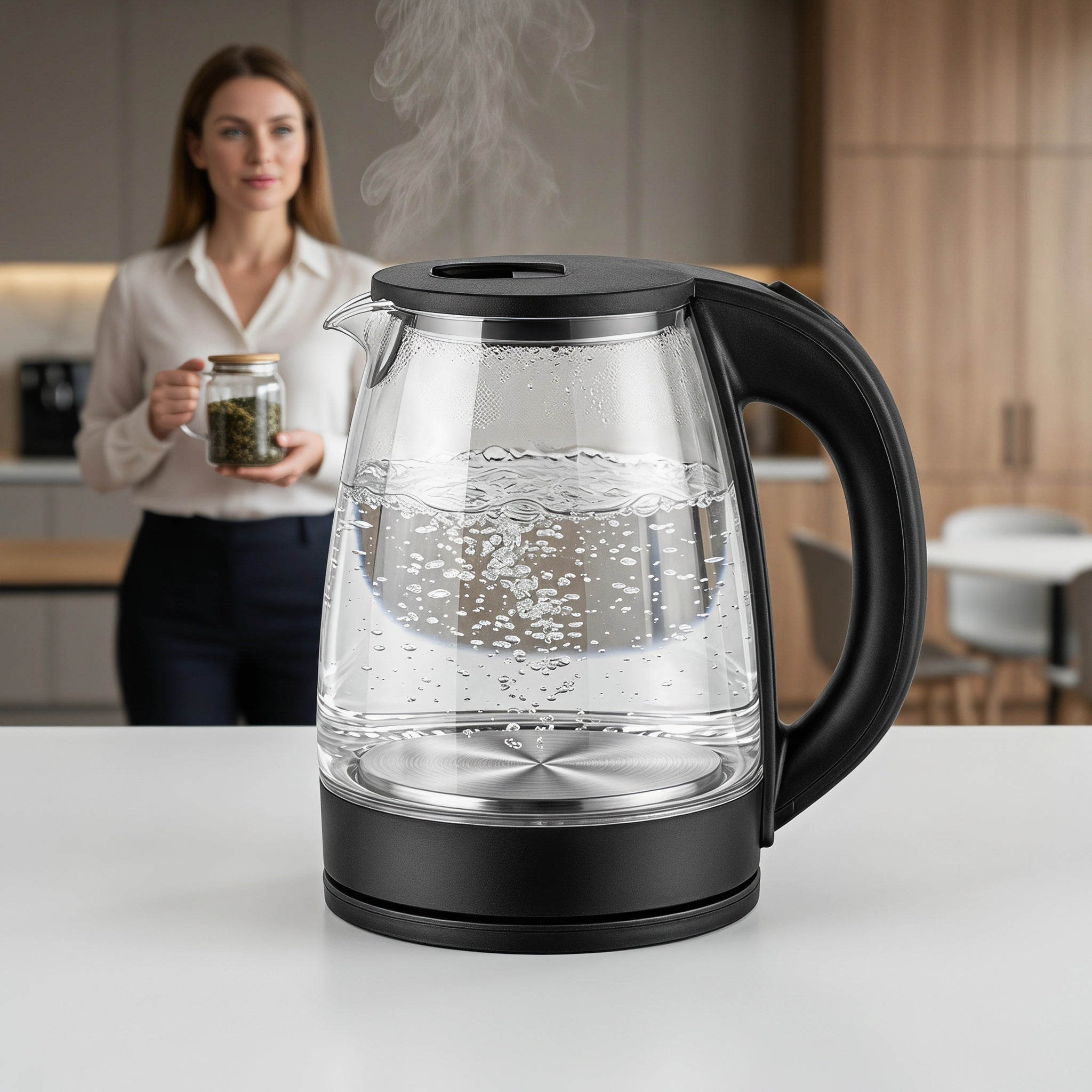 1.8L Modern Glass Electric Kettle with Hidden Indicator Light – ORF-G04