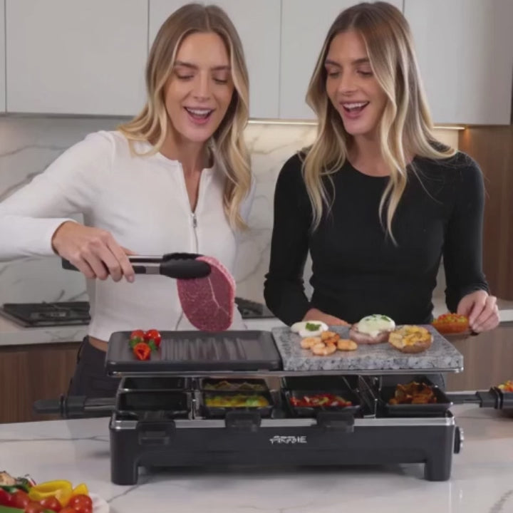 Electric Raclette Grill - 1500W Double-Sided Cheese Grill Machine
