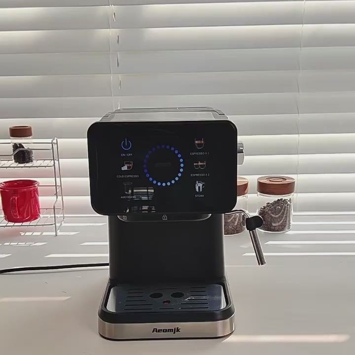 20-Bar Touchscreen Espresso Coffee Machine with Steam Wand