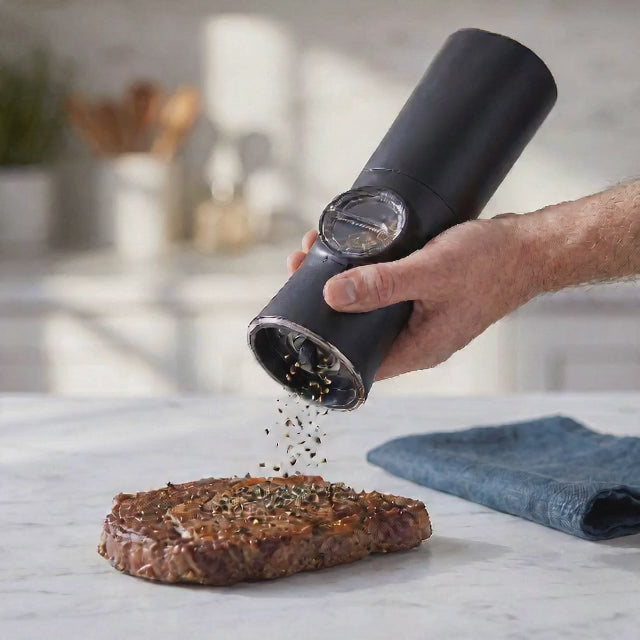 Automatic Gravity Electric Pepper Grinder – 70ml Adjustable Ceramic Burr, KYMQ-18B
