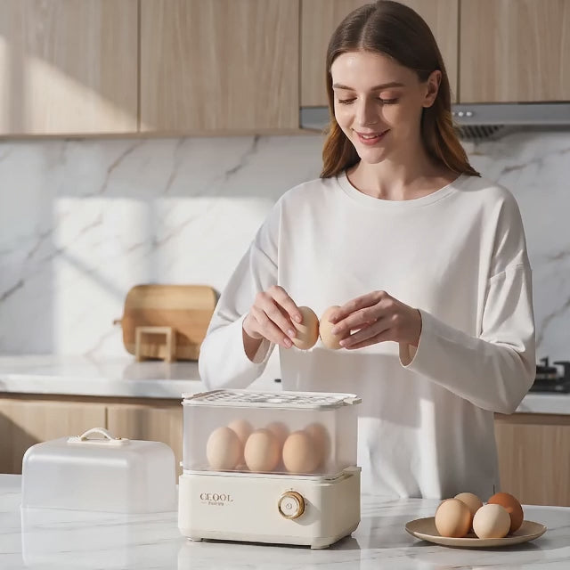 Double-Layer Electric Egg Cooker Breakfast Maker