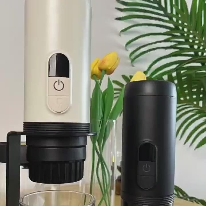 Portable Wireless Espresso Coffee Maker with Rechargeable Battery, 51mm Coffee Capsule & Ground Coffee Compatible