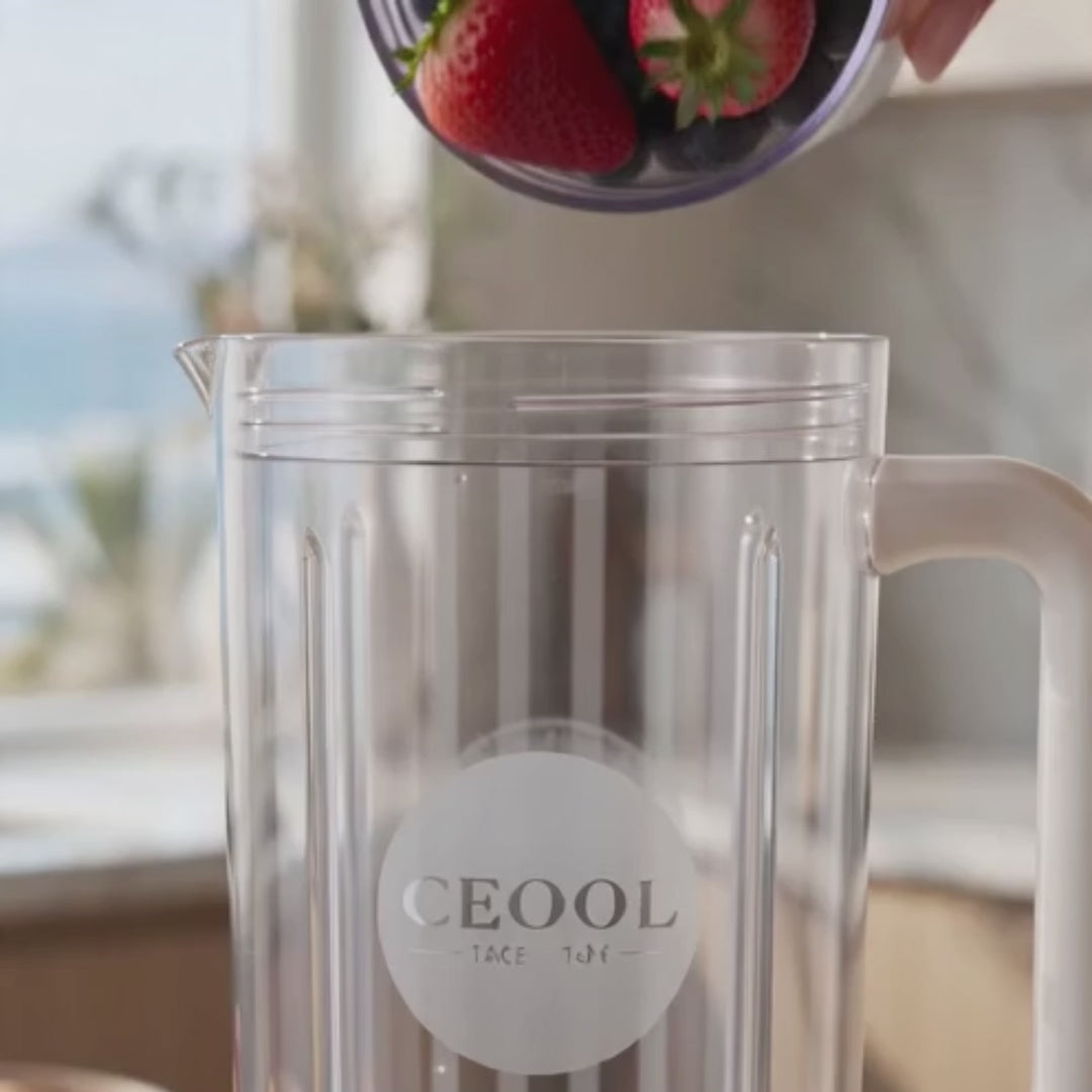 Clear Fluted Tumbler Split Portable Blender