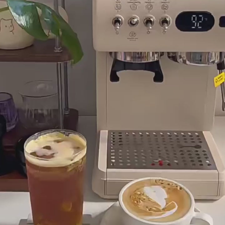 Dual-Thermoblock Espresso Machine with Grinder and Steam System