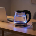 1.2L Compact Glass Electric Kettle with Blue LED – ORF-G02A