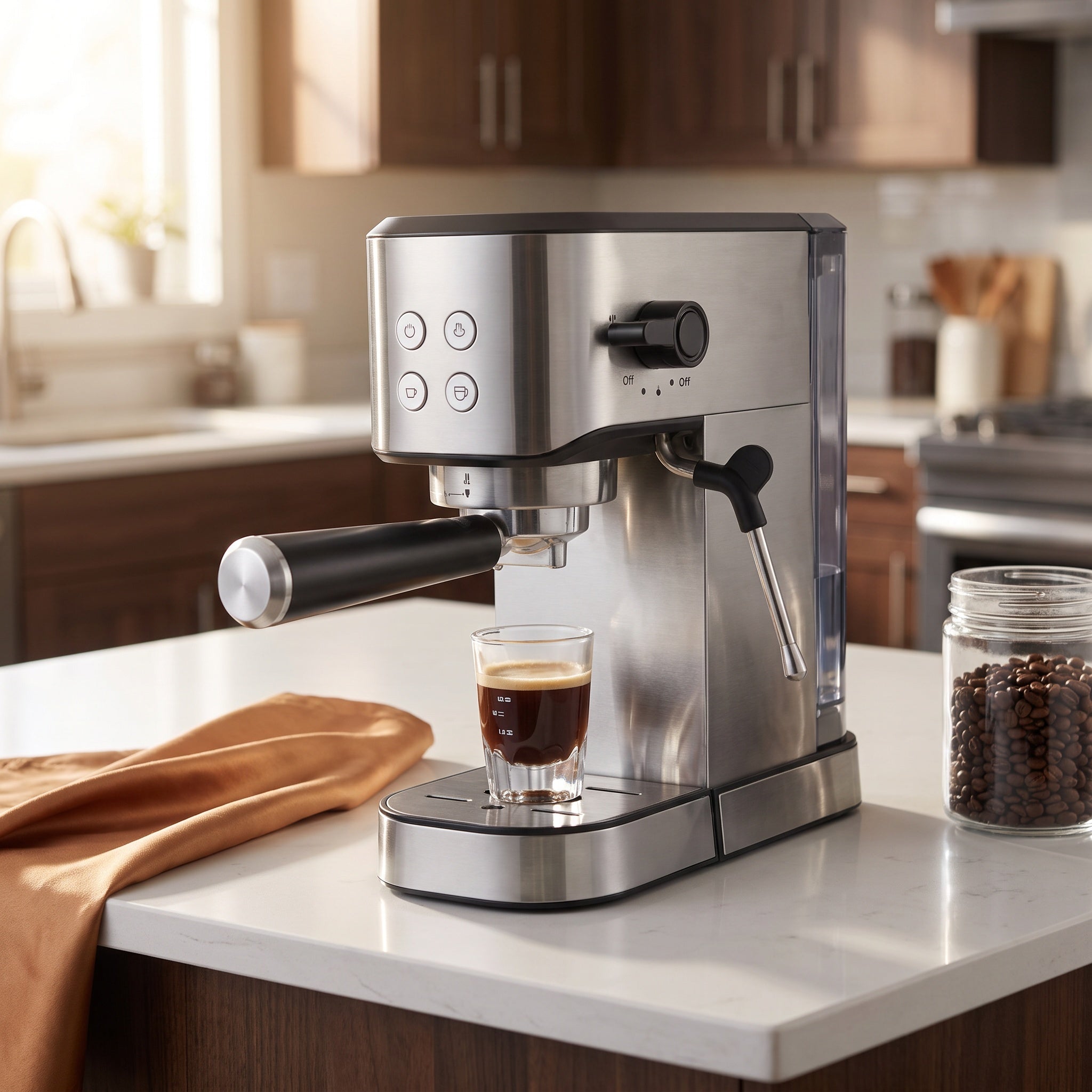 Stainless-Steel Espresso Machine with 58 mm Portafilter