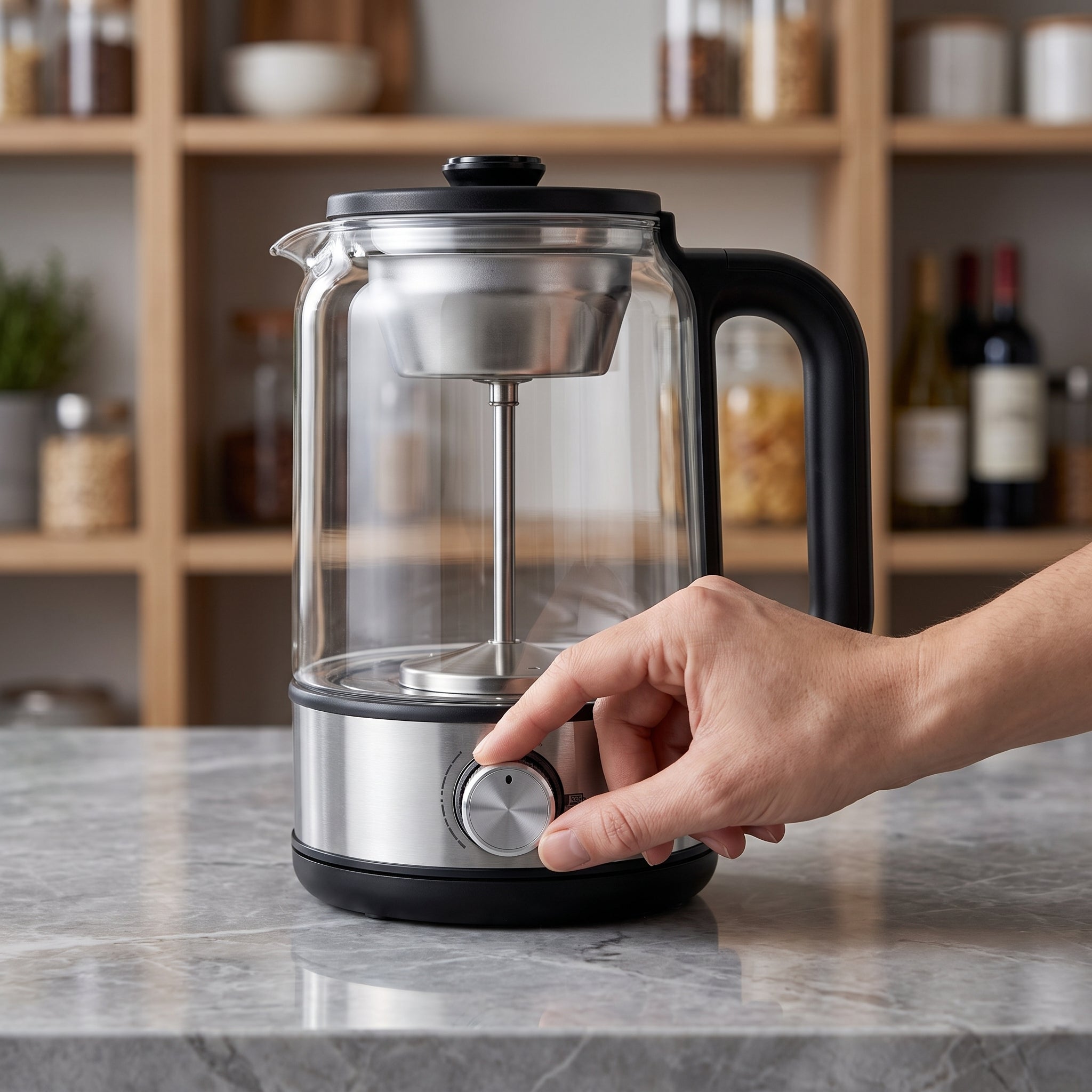 1.5L Glass Electric Tea Kettle with Removable Stainless Steel Strainer – ORF-1883C
