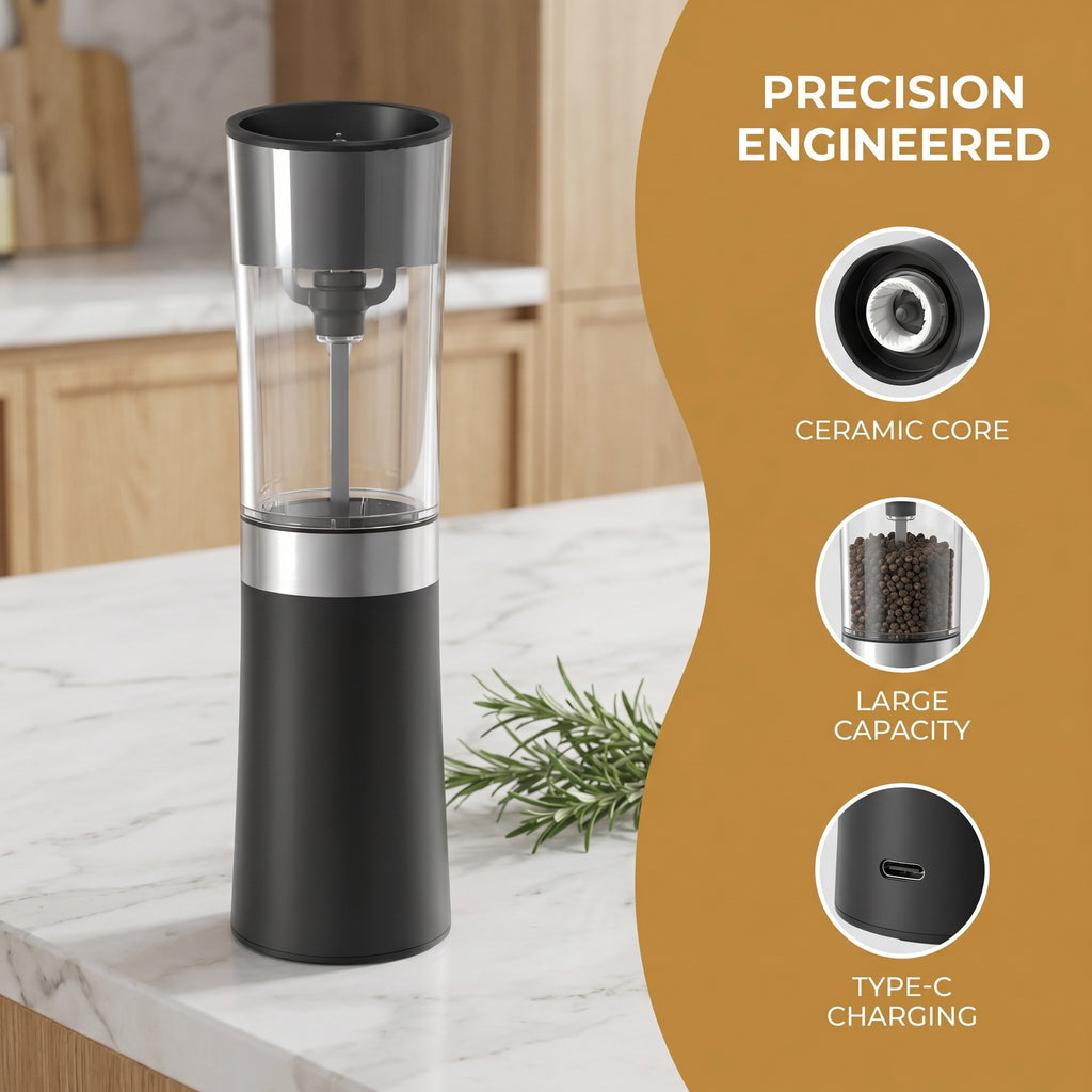 Transparent Container Rechargeable Electric Pepper Grinder