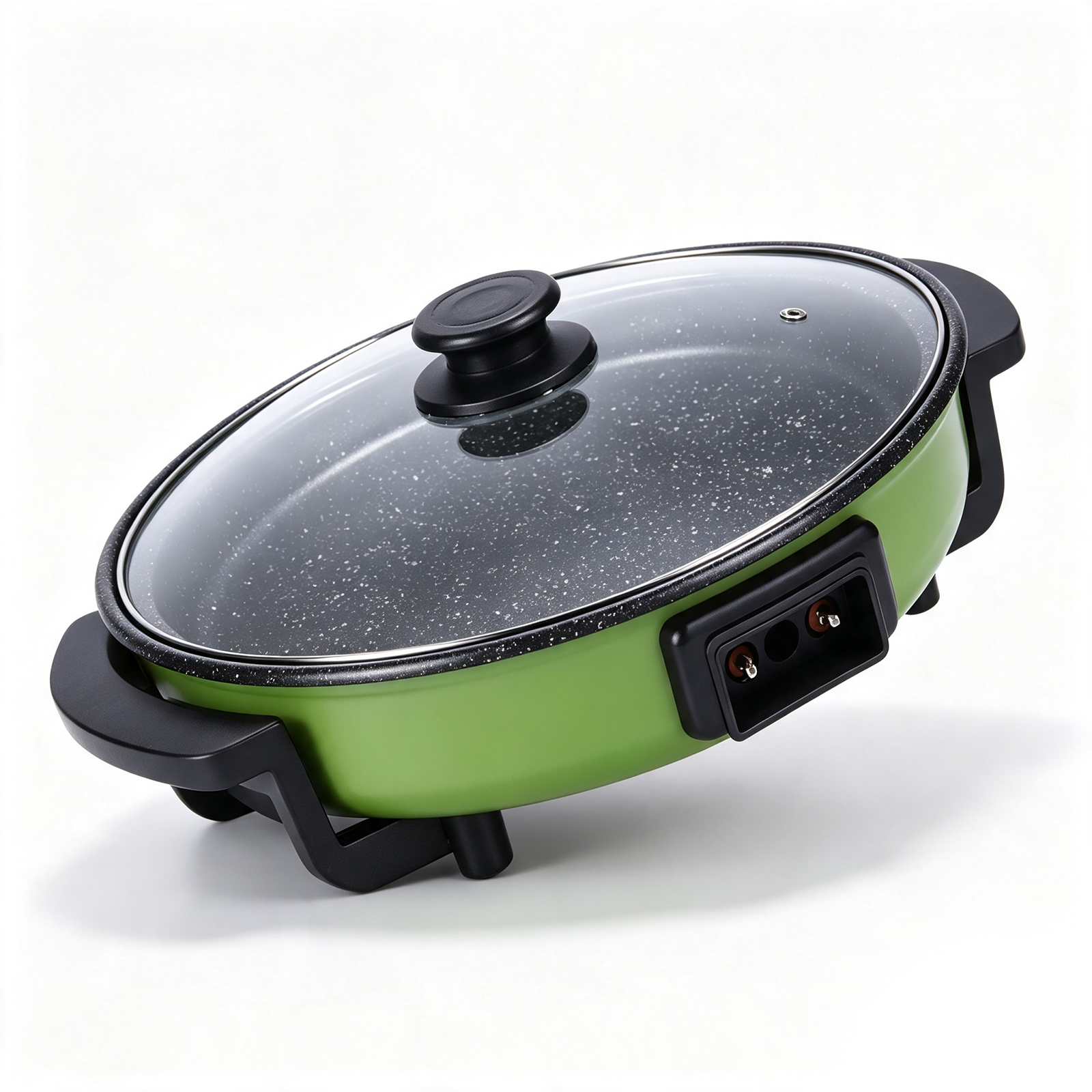 Round Electric Skillet with Adjustable Thermostat