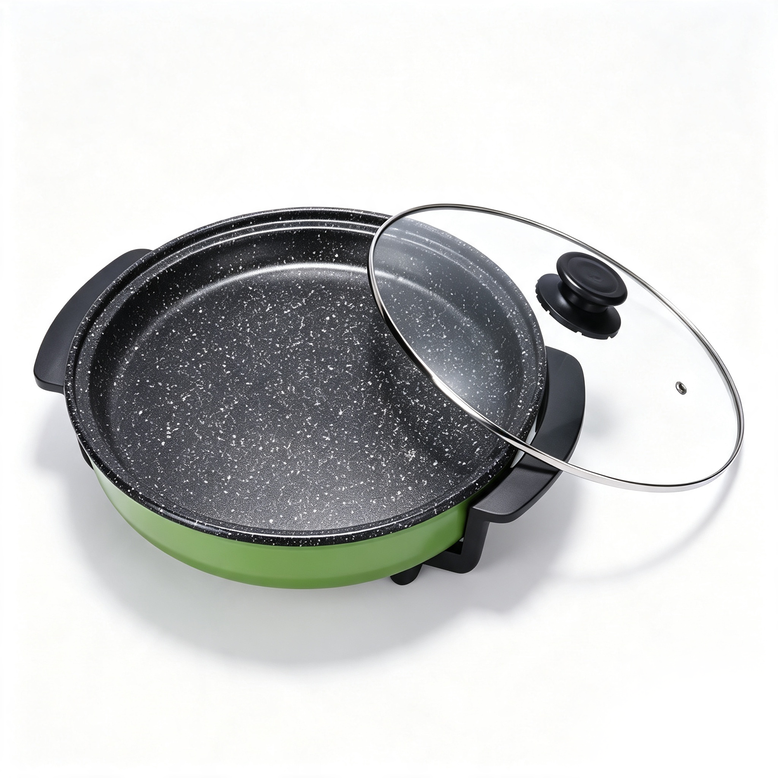 Round Electric Skillet with Adjustable Thermostat