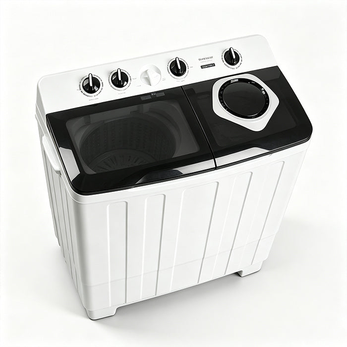 XPB200-2025S wash and spin tubs with control knobs