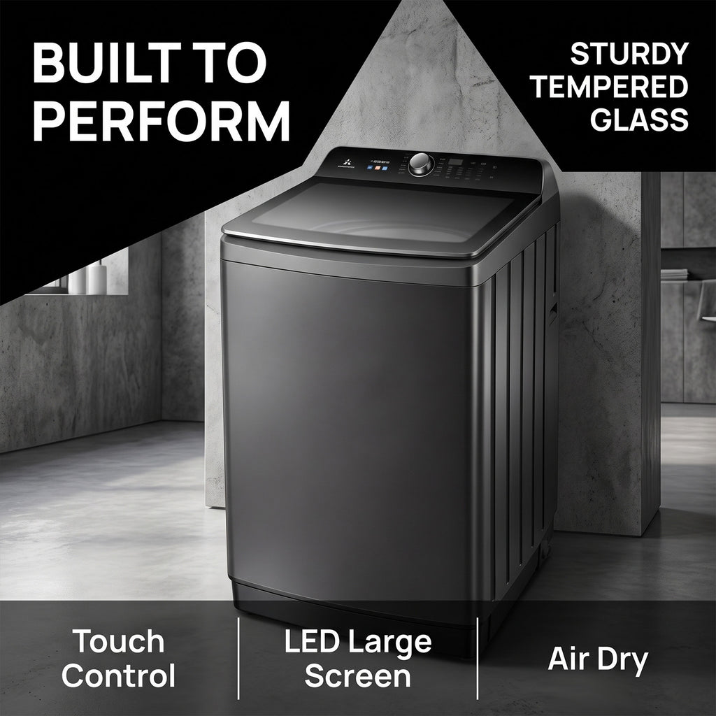 XQB158-2698 touch control tempered glass and air dry features