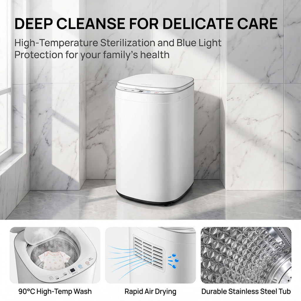 XQB45-668L high-temperature sterilization and blue light washing features